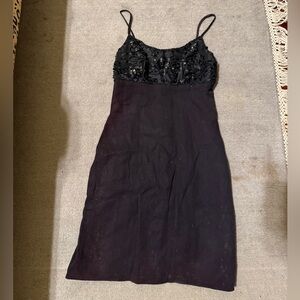 Alfred Angelo Black Beaded Sheath Dress size Small